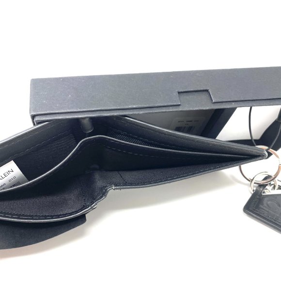 😳SALE😳 Calvin Klein M Wallet Black Bifold Leather Key Fob 4711 0088 010 - Picture 5 of 7